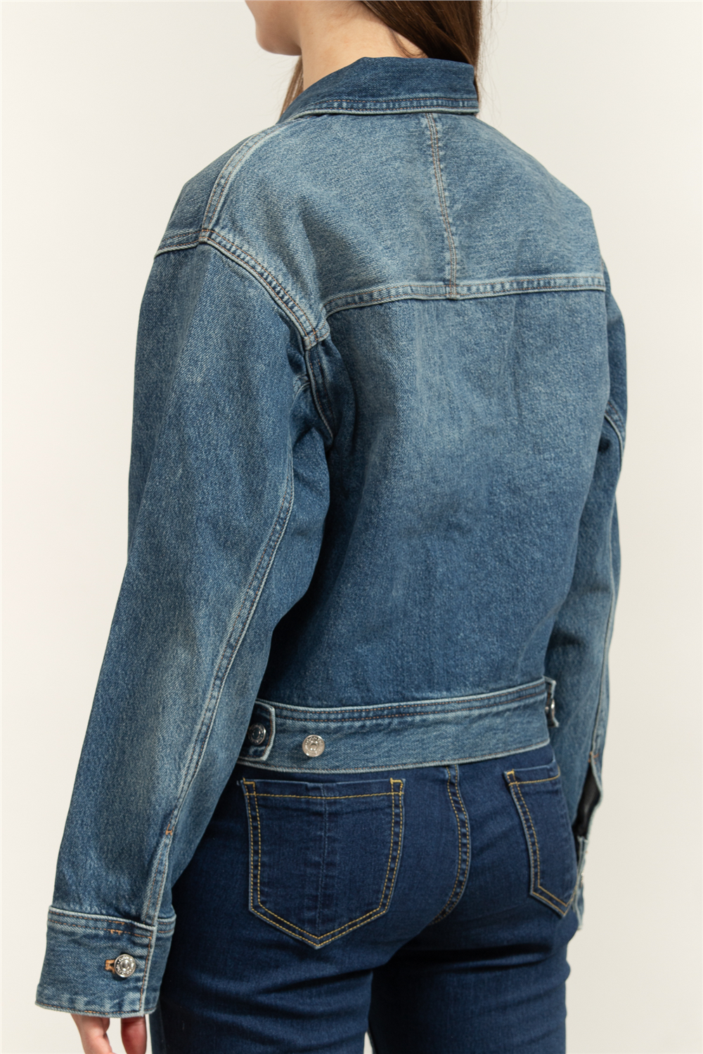 Calvin Klein Workwear Jacket CK Sanded Blue Kadın Kot Mont Mavi