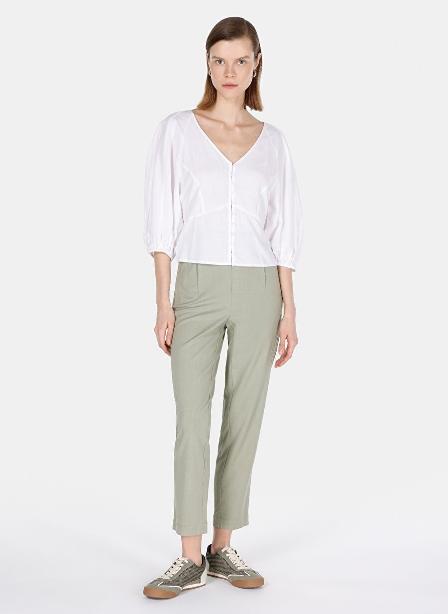 Slim Fit Kadın Beyaz Gömlek