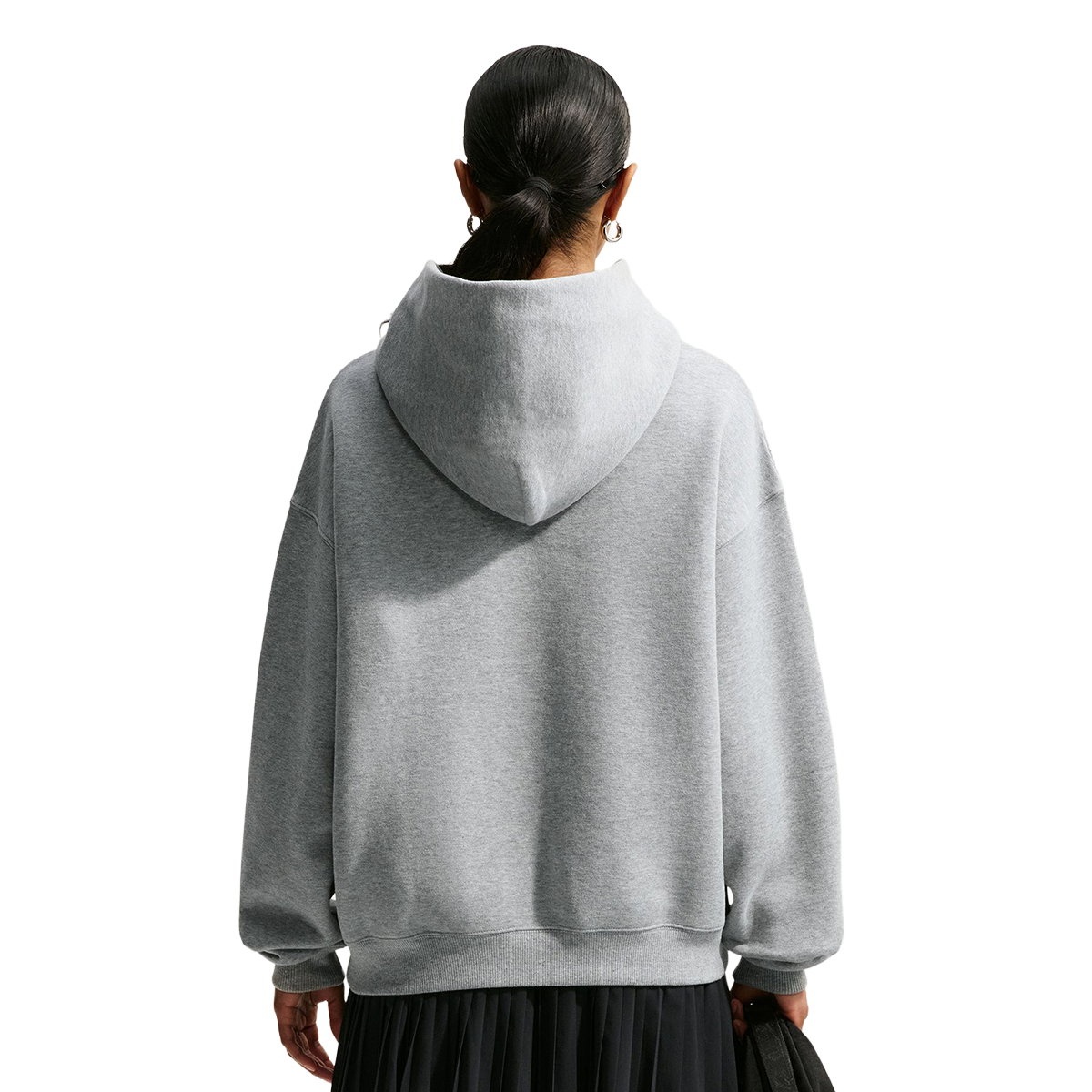 Nike Studio Fleece Oversized Pullover Kadın Gri Günlük Stil Sweatshirt IM-
