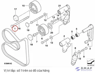 Dây curoa tổng M54 BMW - INA 11287636379