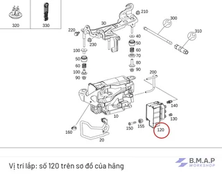 Van chia hơi giảm xóc Mercedes-Benz - AMK A0993200058
