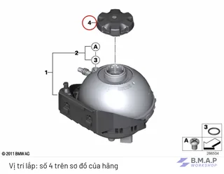 Nắp bình nước phụ N51/N52 BMW - Nissens 17117639020