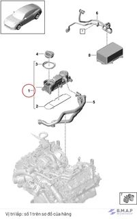 Van tách nhớt máy 971 Porsche - Genuine Porsche 9A710349511