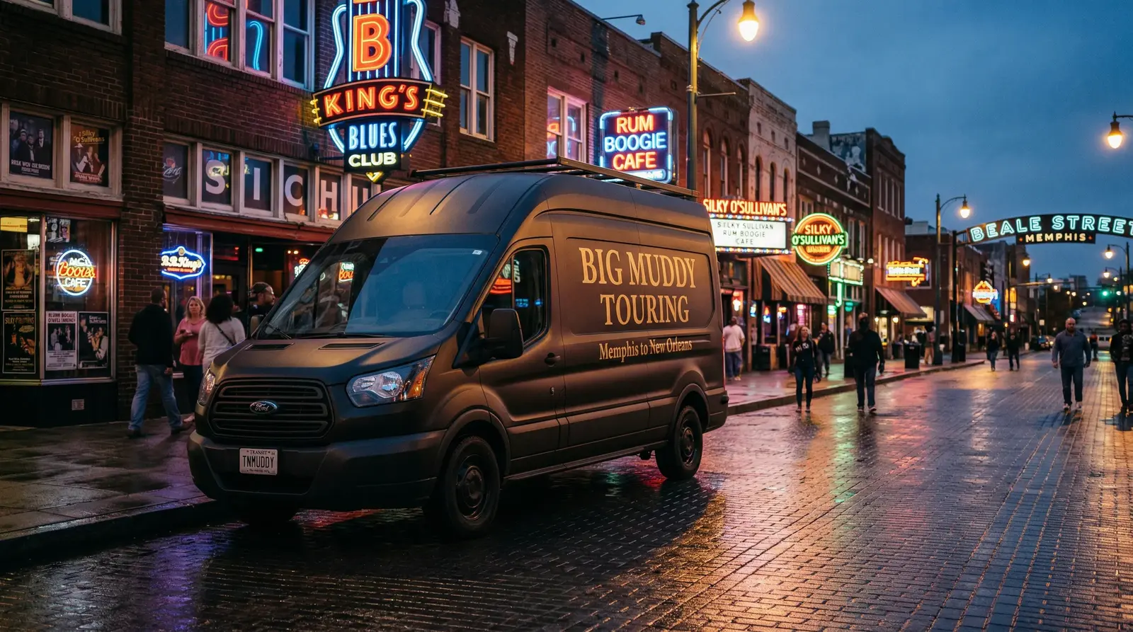 Big Muddy Transit van on Beale Street, Memphis