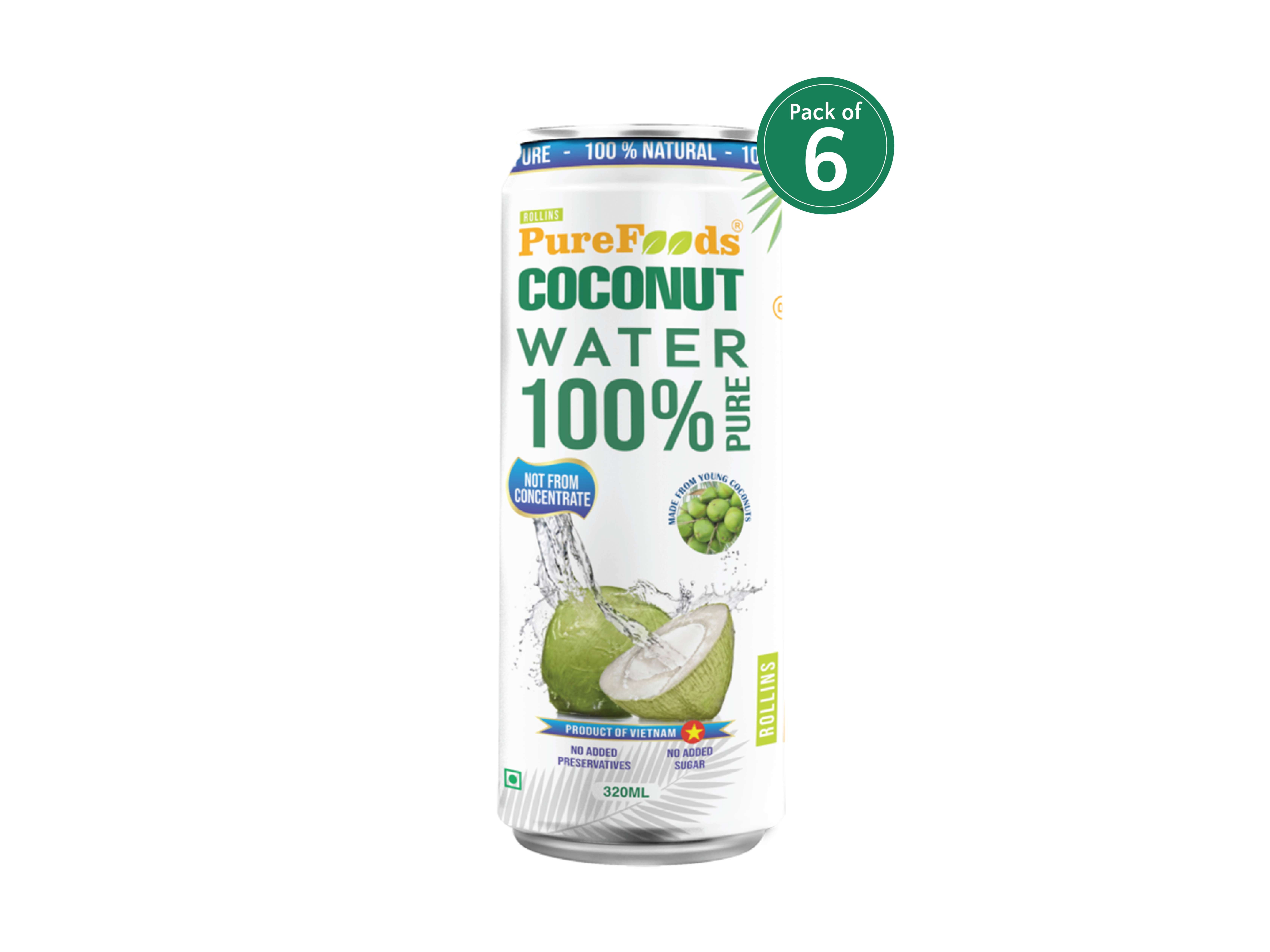 purefoods pure vietnamese tender coconut water 320ml pack of 6