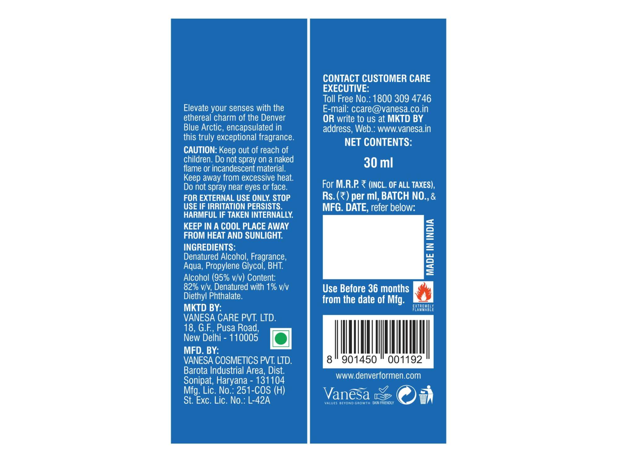 Denver Pack of 3 Perfumes (Mogul + Chief + Blue Arctic) - 30ml Each