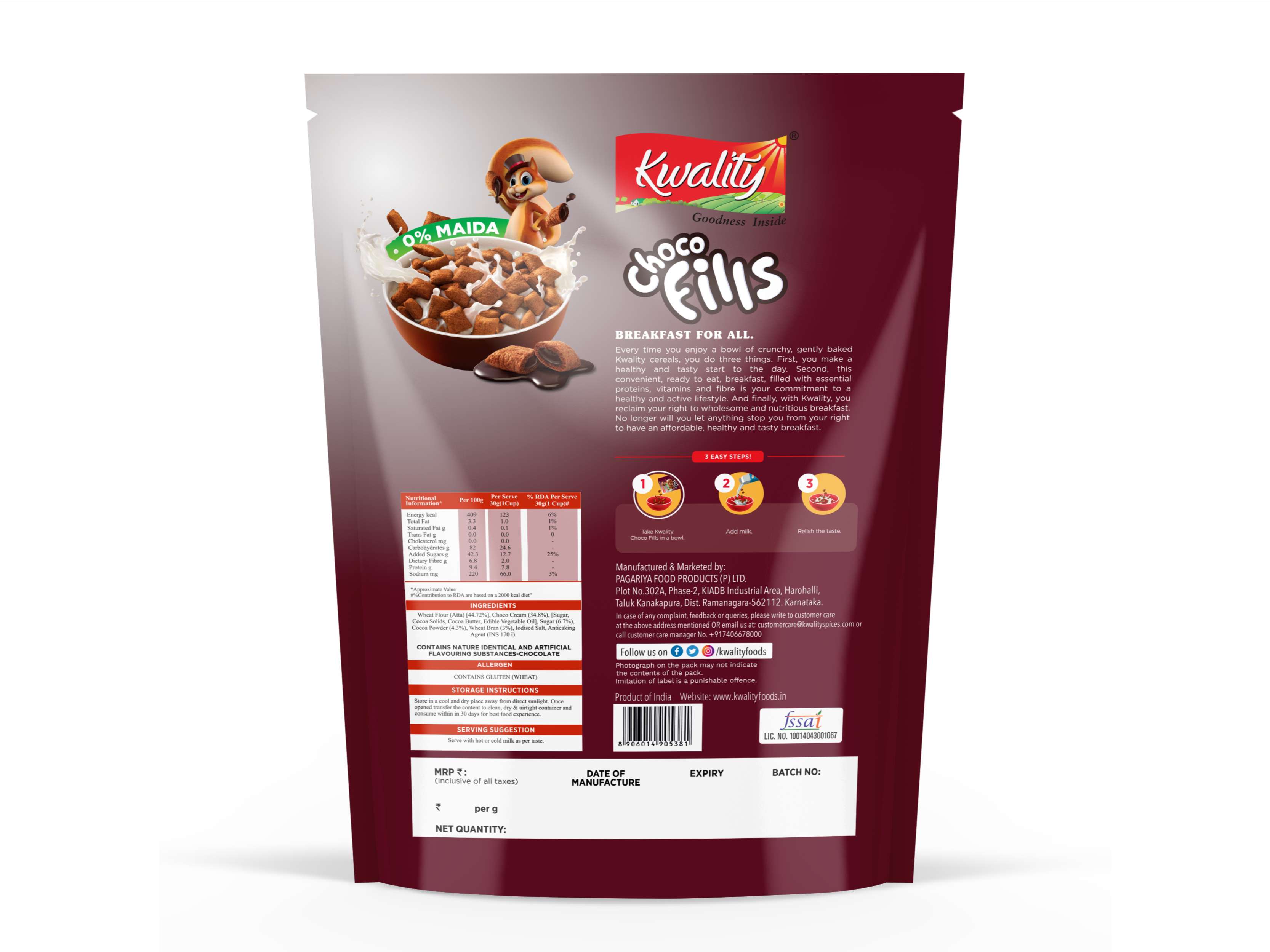 Kwality Choco Fills Pouch (90 g)