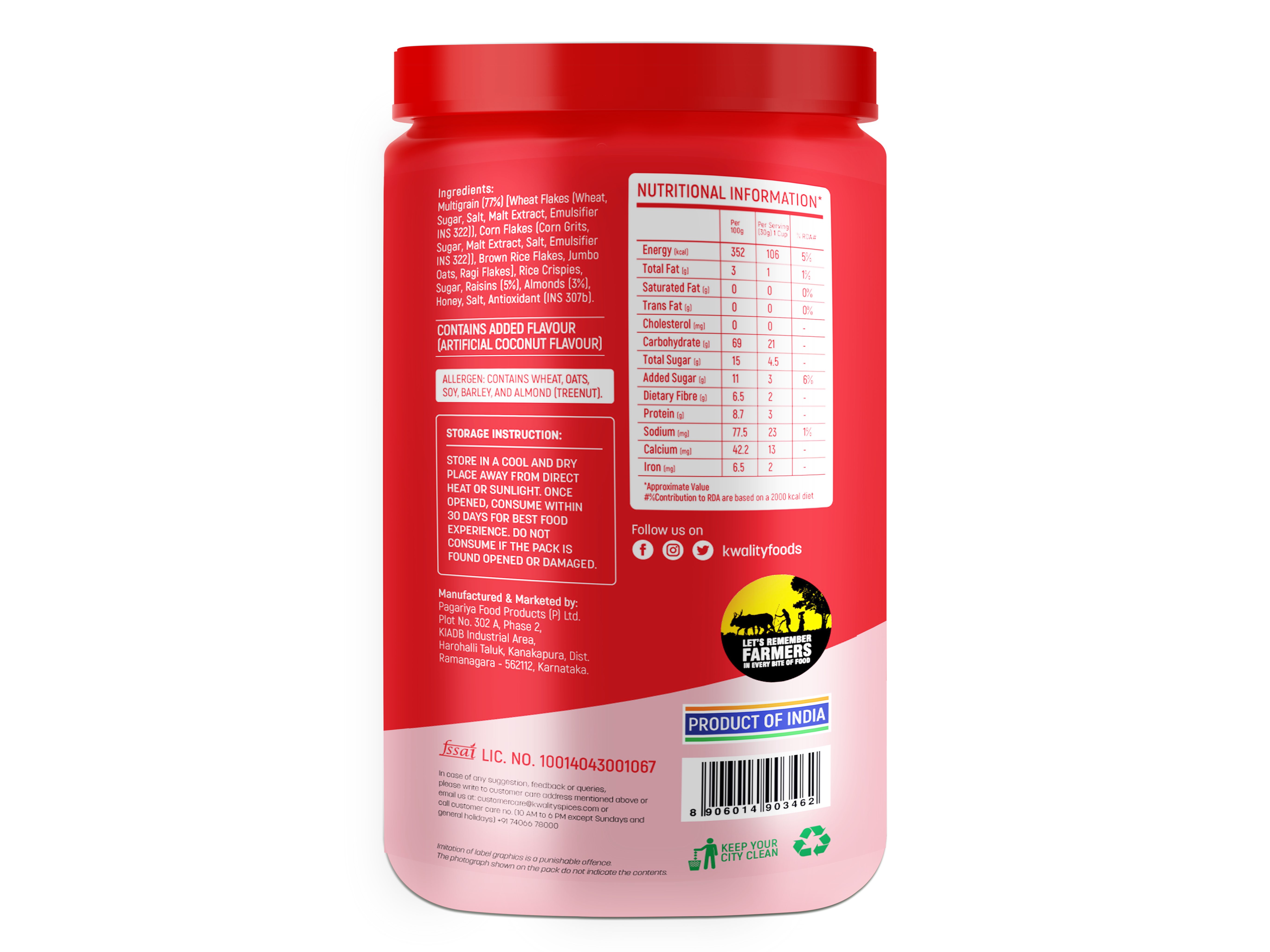 Kwality Crunchy Muesli Almond, Raisins and Honey Jar (1 kg)