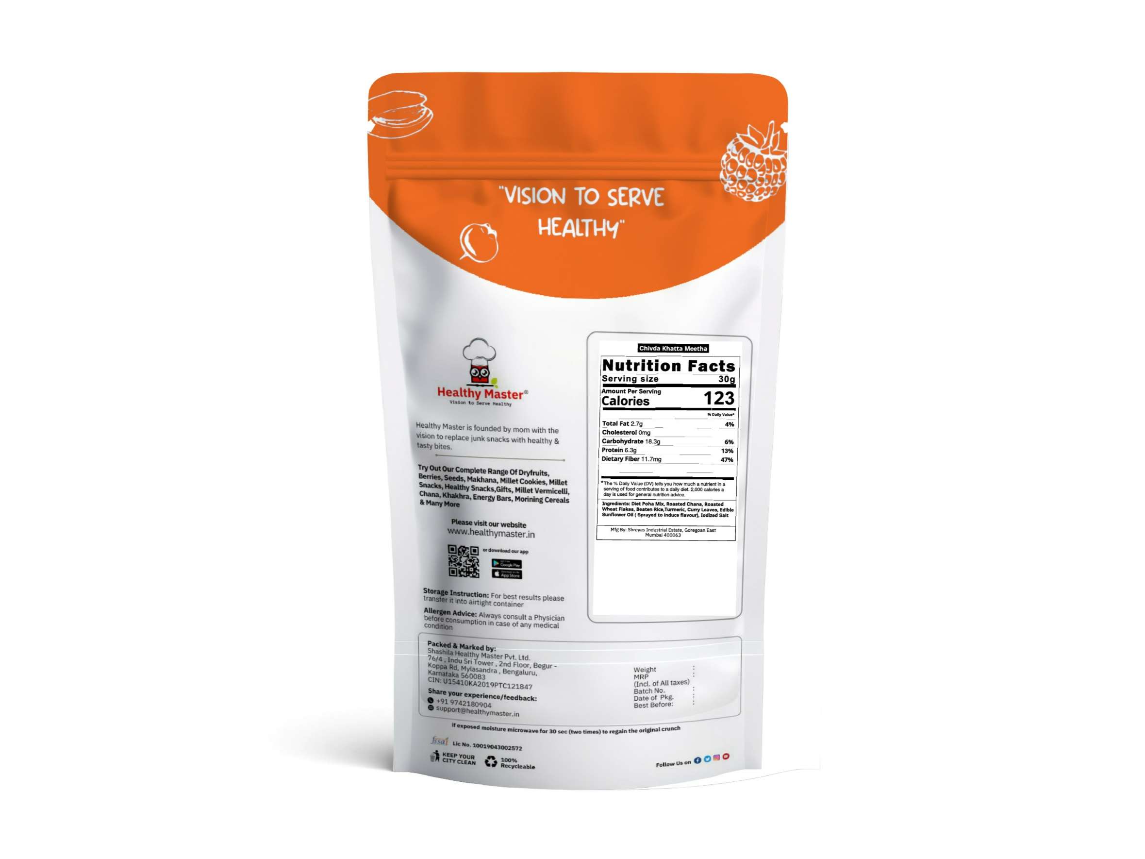 Healthy Master Chivda Khatta Meetha  - 150 Gram