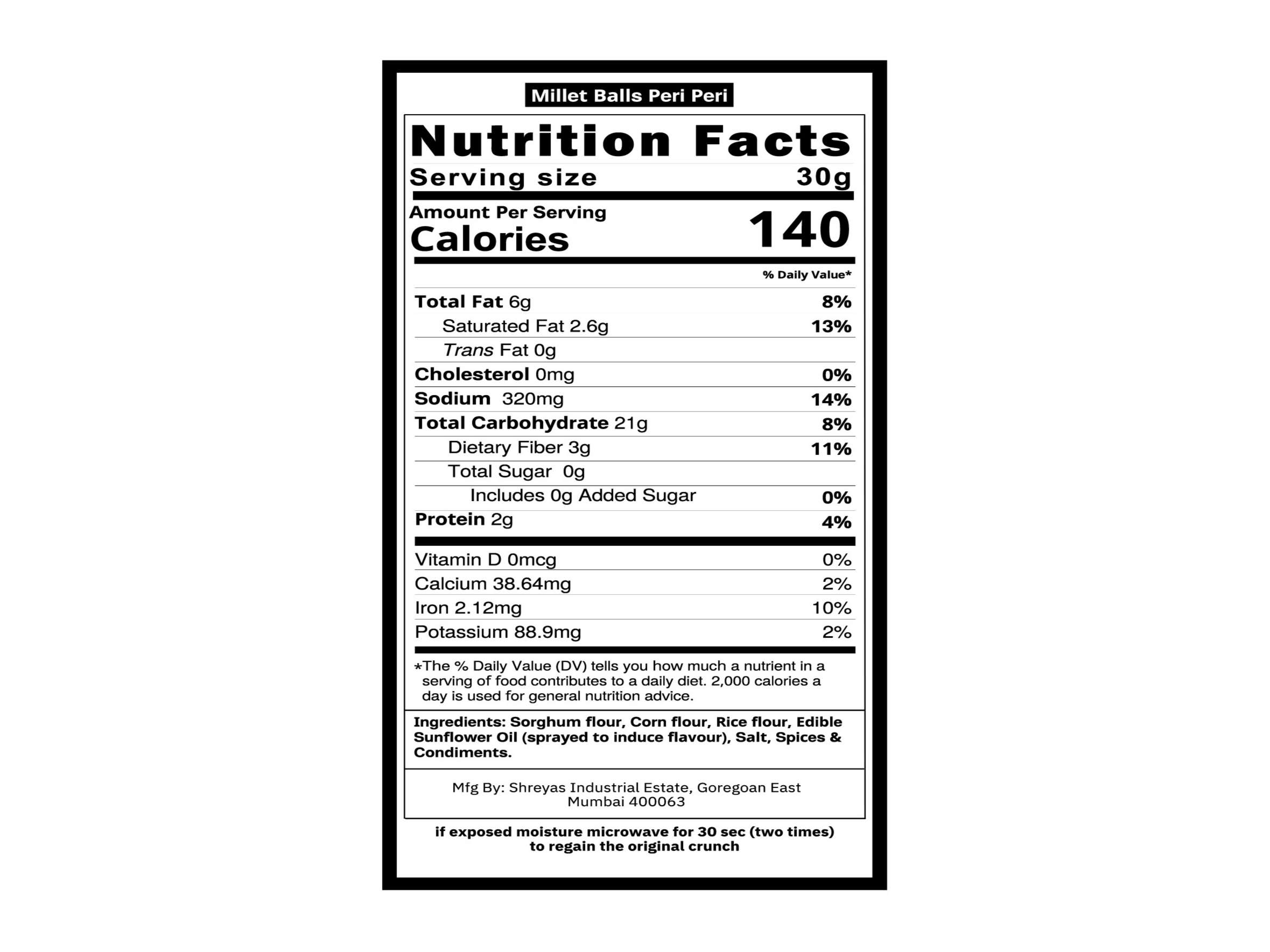 Healthy Master Millet Balls - Peri - Peri Flavour  - 100 Gram