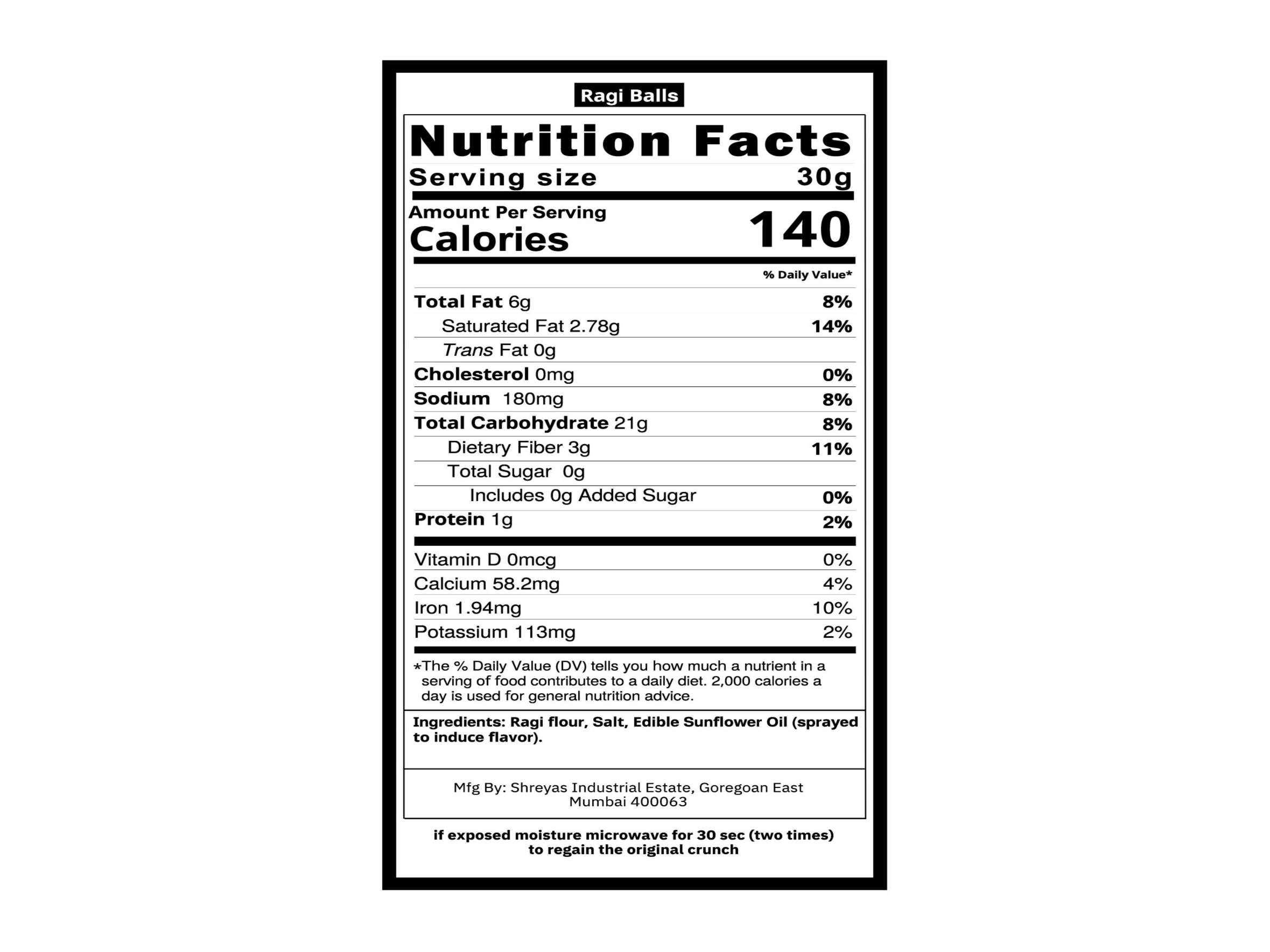 Healthy Master Ragi Balls | High in Protein (Salted Flavour)  - 150 Gram