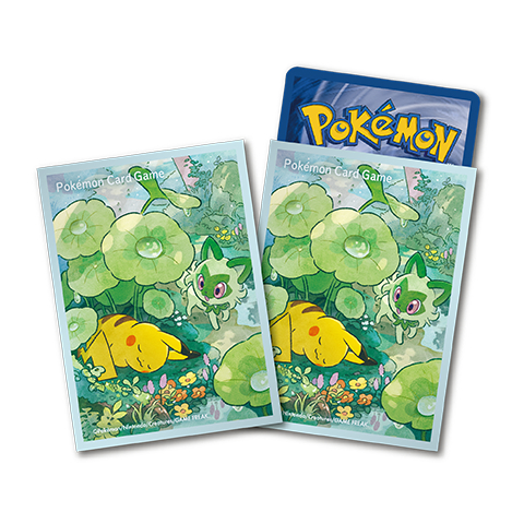 【桌遊老爹】Pokemon 寶可夢造型卡套 皮卡丘&新葉喵  PTCG 牌套 卡套 一套64入