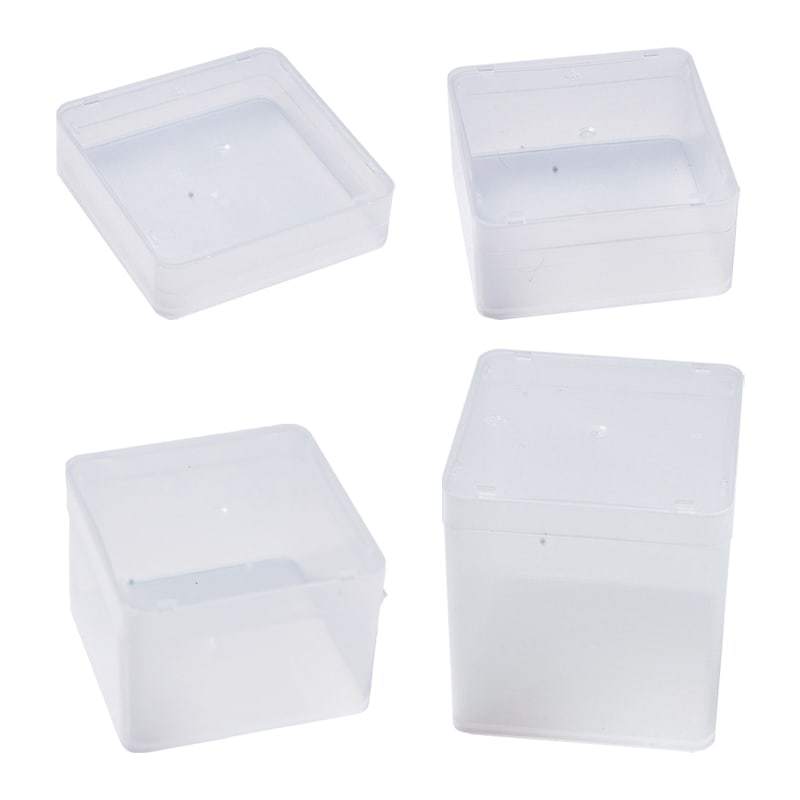 透明疊疊收納盒 (S) 7x7x2cm、(L) 7x7x5cm、(M) 7x7x3.5cm、(XL) 7x7x8cm