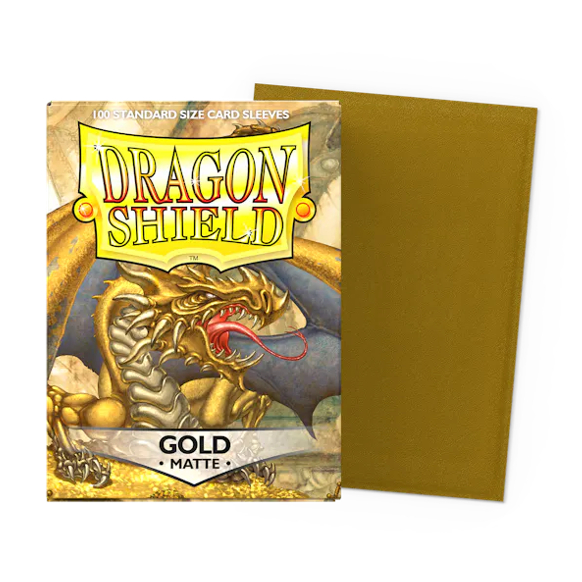 【桌遊老爹】 Dragon Shield: Matte 龍盾卡套 金色 GOLD 66*91mm/100入牌套