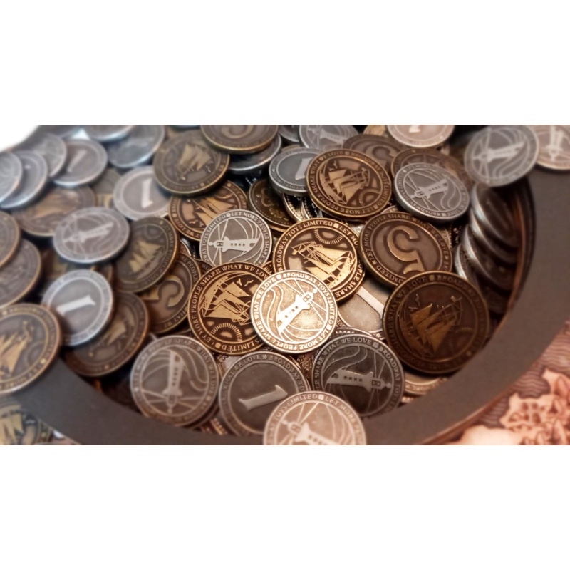 【桌遊老爹】金屬幣&布袋 桌遊 周邊 配件 TOKEN