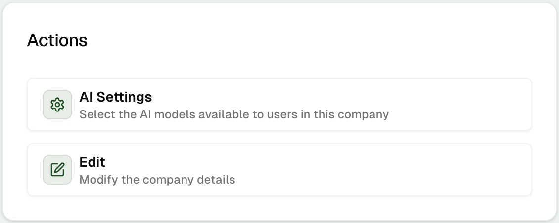 Edit button on the company page