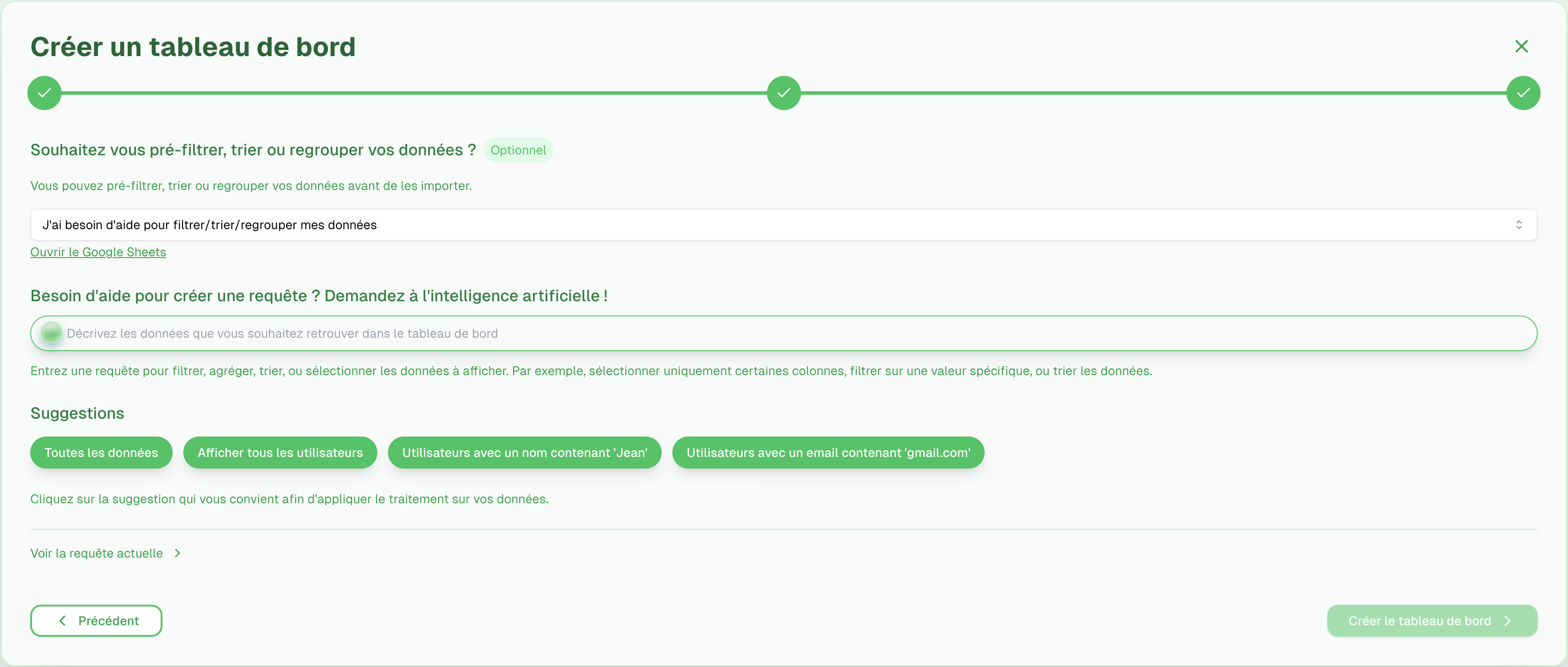 AI-assisted query configuration