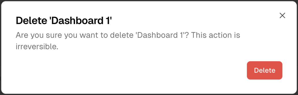 Delete confirmation modal