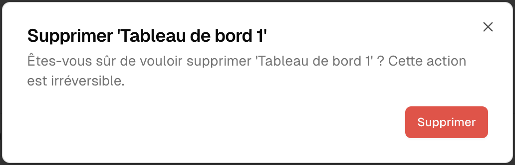 Modal de confirmation de suppression
