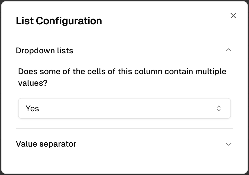 Additional parameters for a column