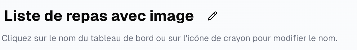 Icône de crayon à côté du titre