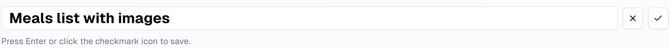 Editable text field for the title