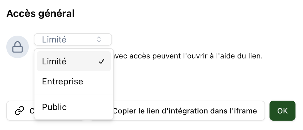 Changement de l'accès à Entreprise
