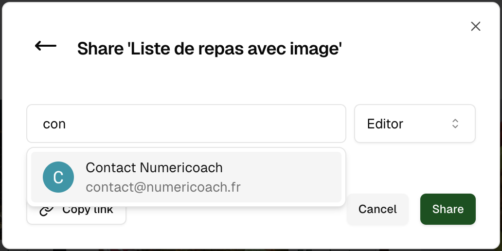 Suggestion d'e-mail