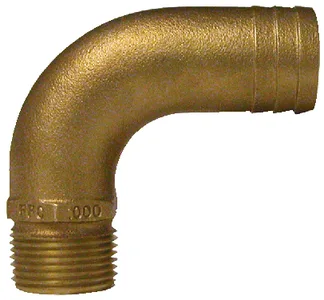 Groco Full Flow Pipe To Hose Adapters - 90 Degree 1" Npt