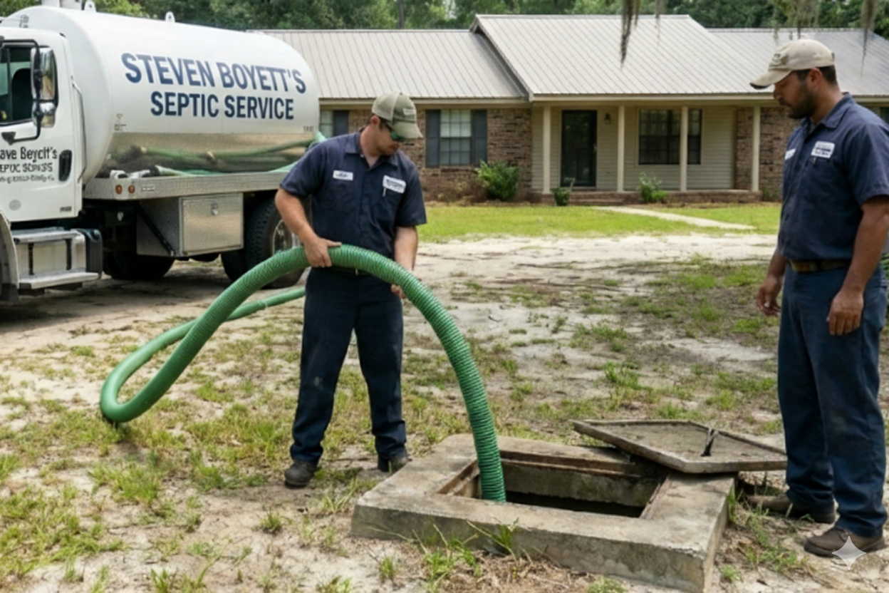 Pumping a septic tank