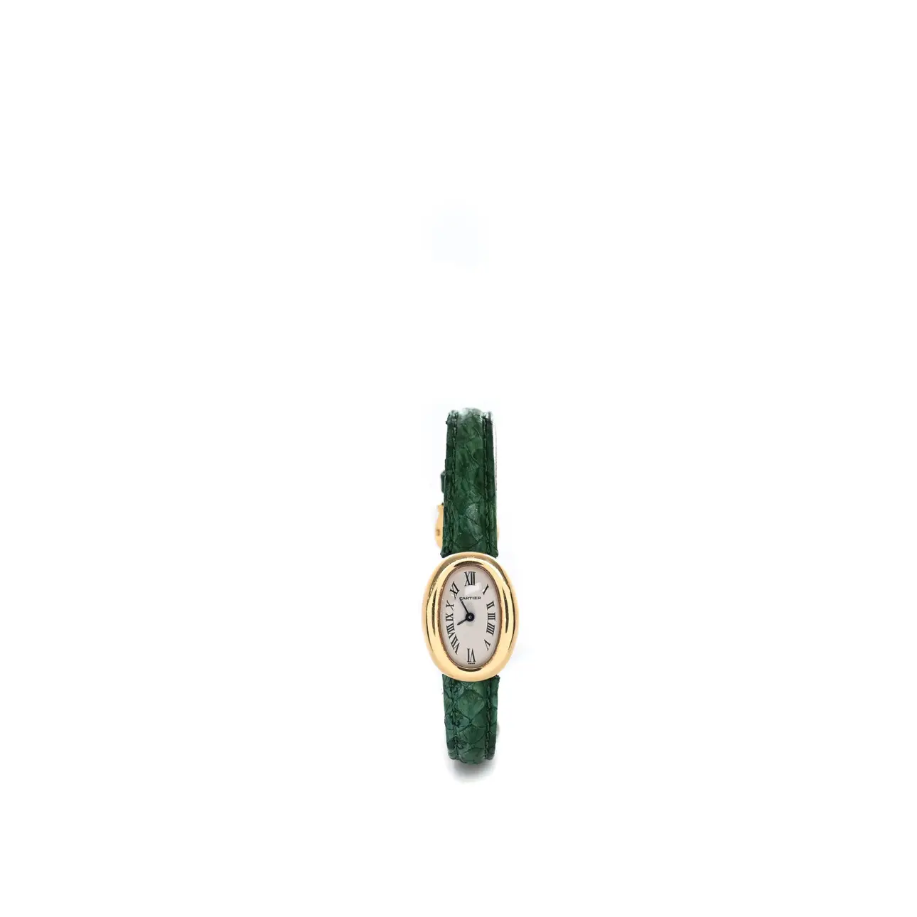 Montre Baignoire Cartier Cuir exotique Vert