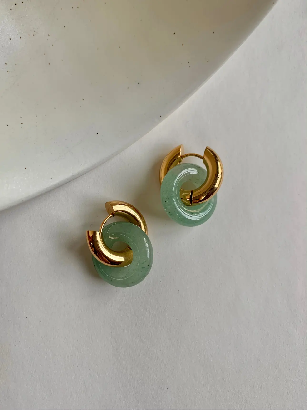 Donut Hoops - Green Aventurine