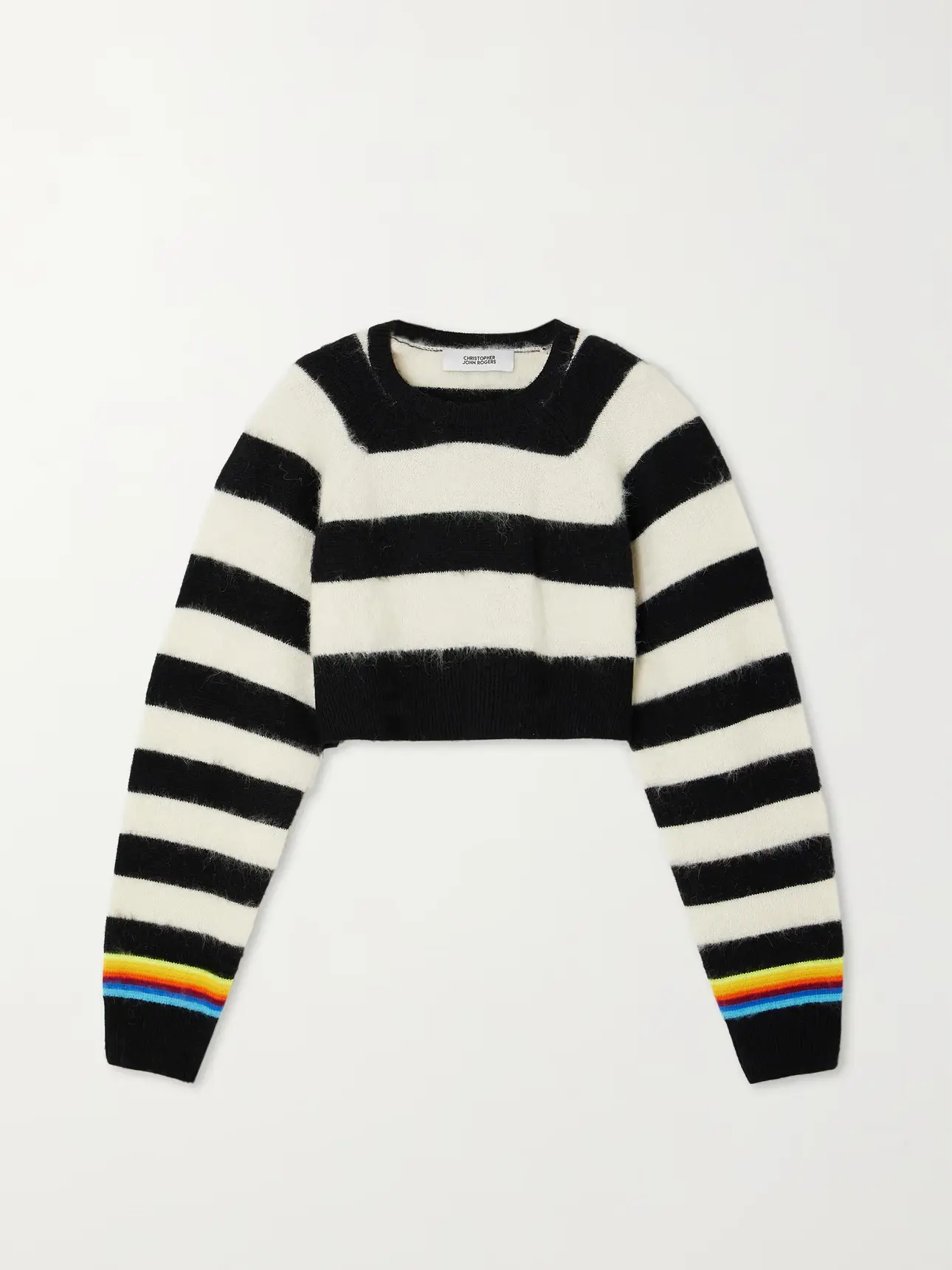 CHRISTOPHER JOHN ROGERS Striped brushed wool-blend sweater | NET-A-PORTER