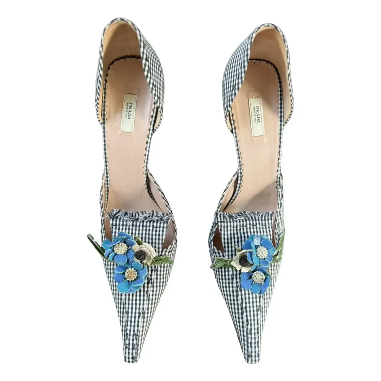 Cloth heels Prada Blue size 39.5 EU in Cloth - 45388499