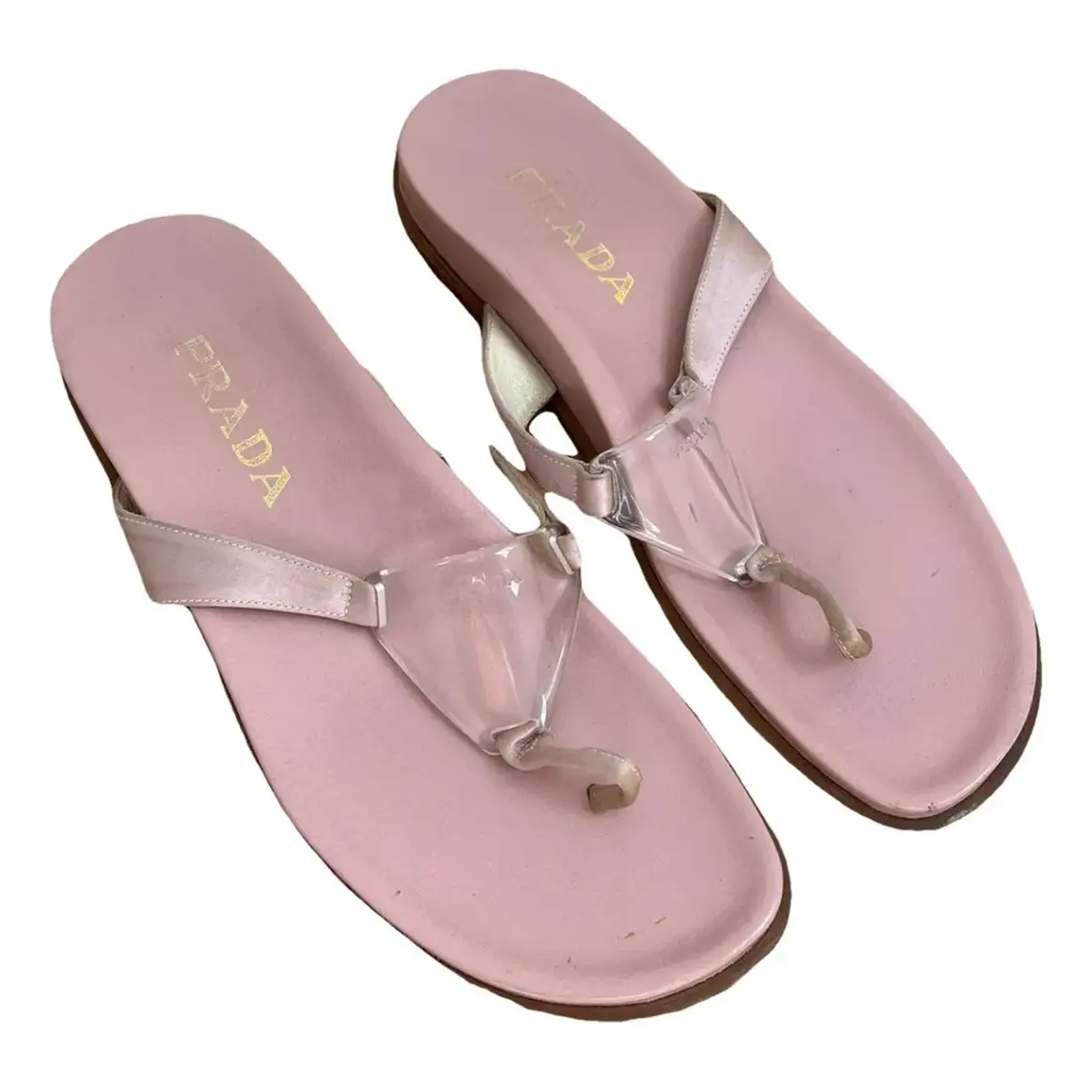 Leather flip flops Prada Pink size 40 EU in Leather - 44034397