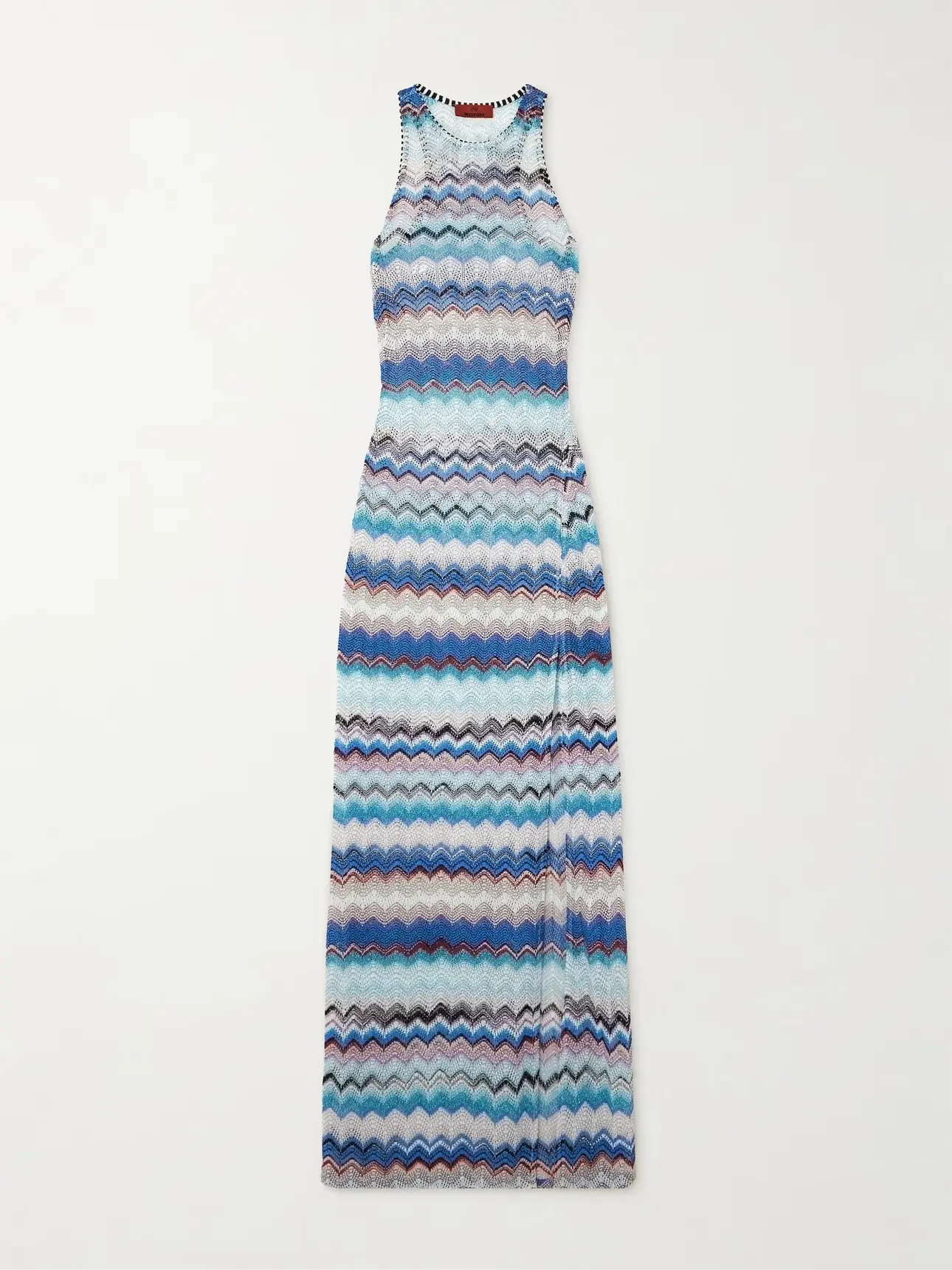 MISSONI Mare striped metallic crochet-knit maxi dress | NET-A-PORTER