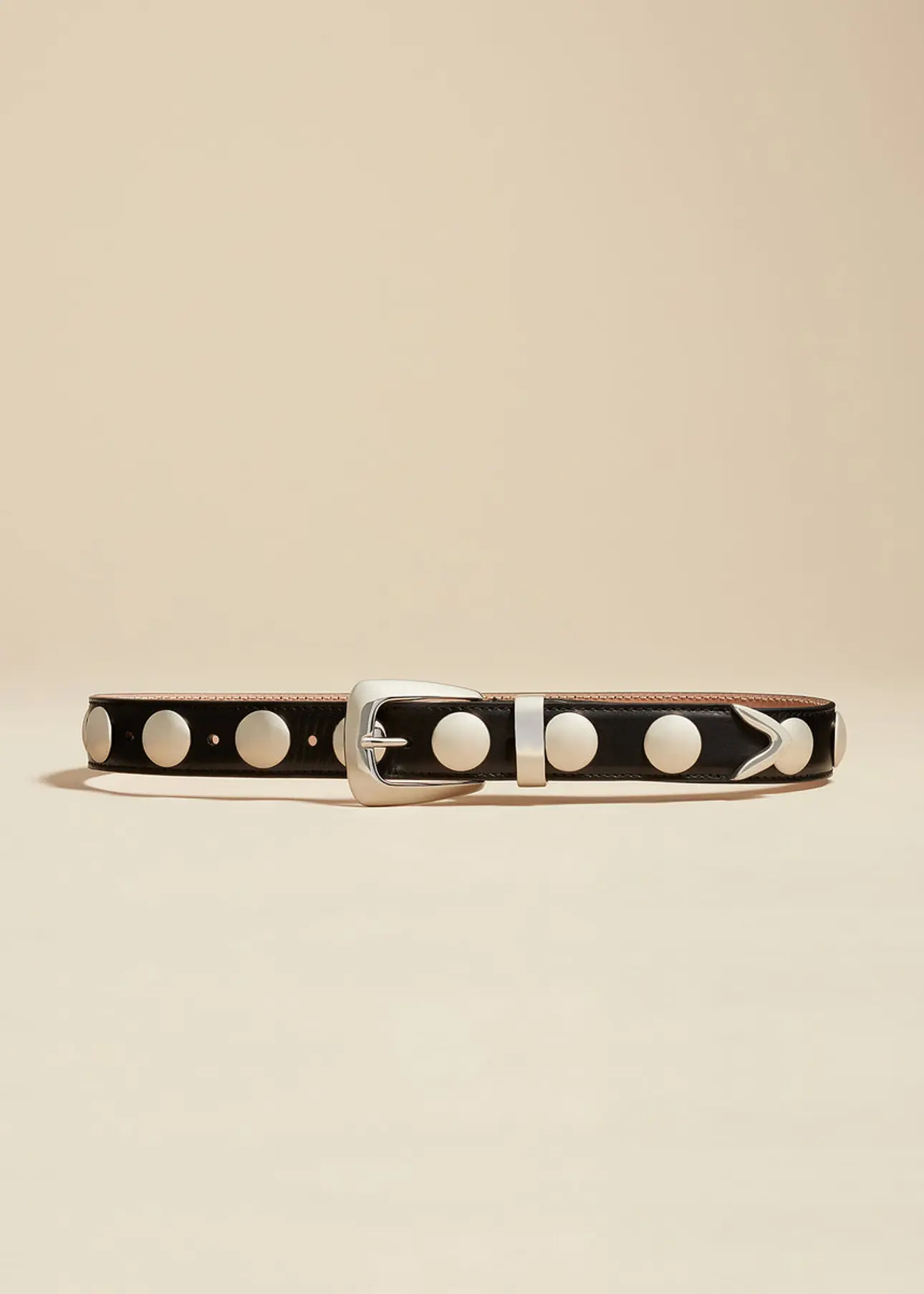 The Benny Belt in Black Leather with Silver Studs