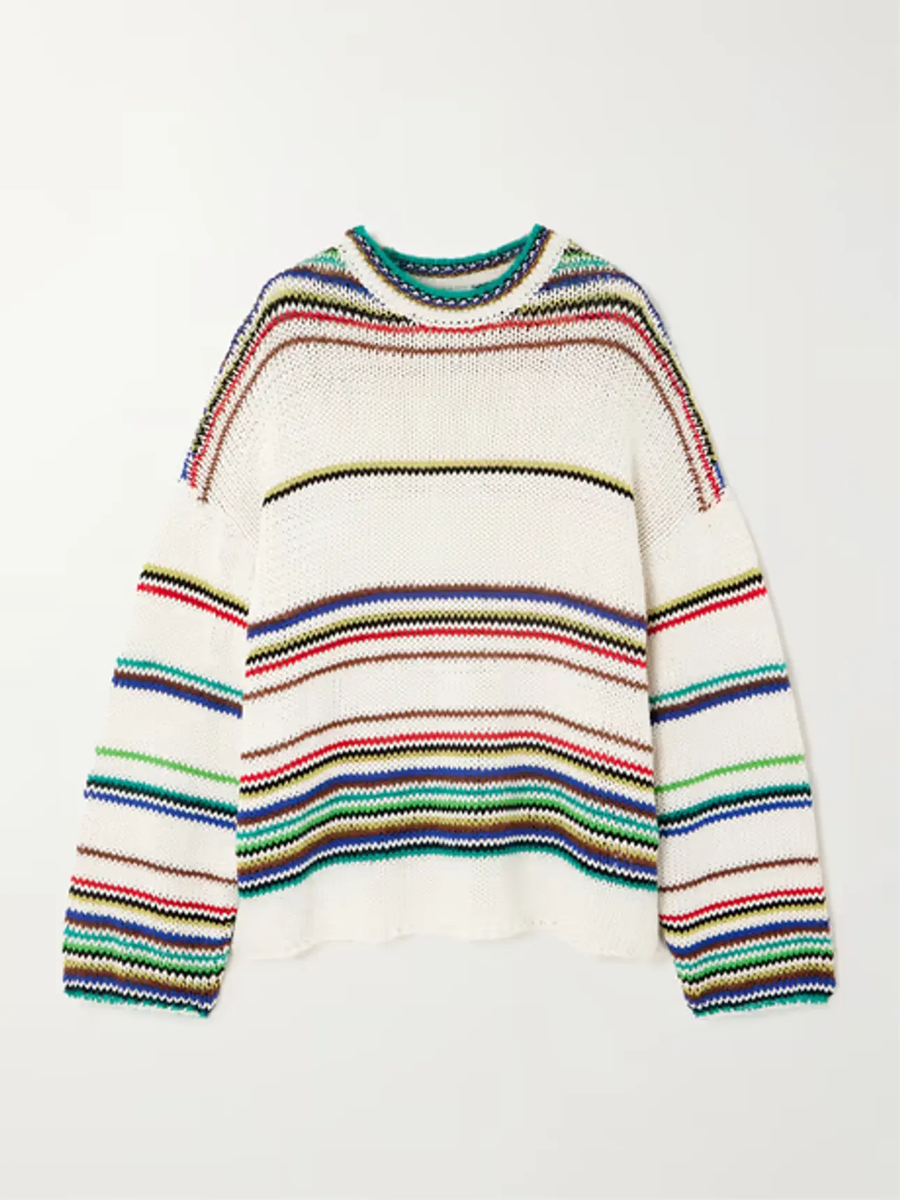 LOEWE + Paula's Ibiza striped knitted cotton-blend sweater | NET-A-PORTER