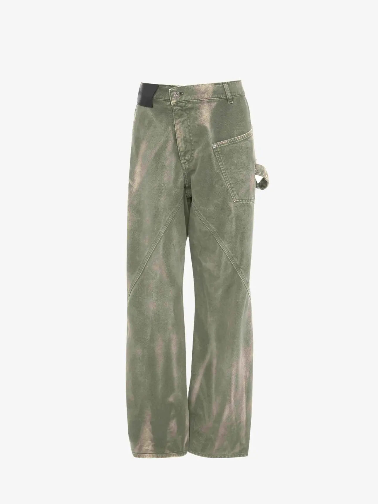 JEANS WORKWEAR A GAMBA ATTORCIGLIATA in verde | JW Anderson IT 