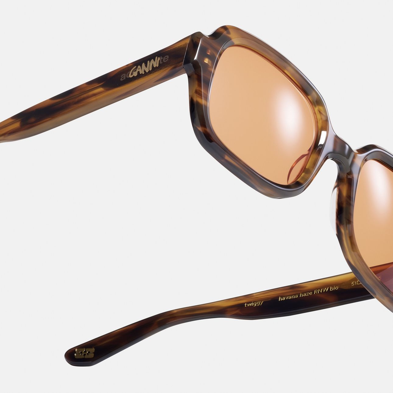 Twiggy x GANNI Havana Haze | Square Renew Bio Acetate Sonnenbrillen | Ace & Tate