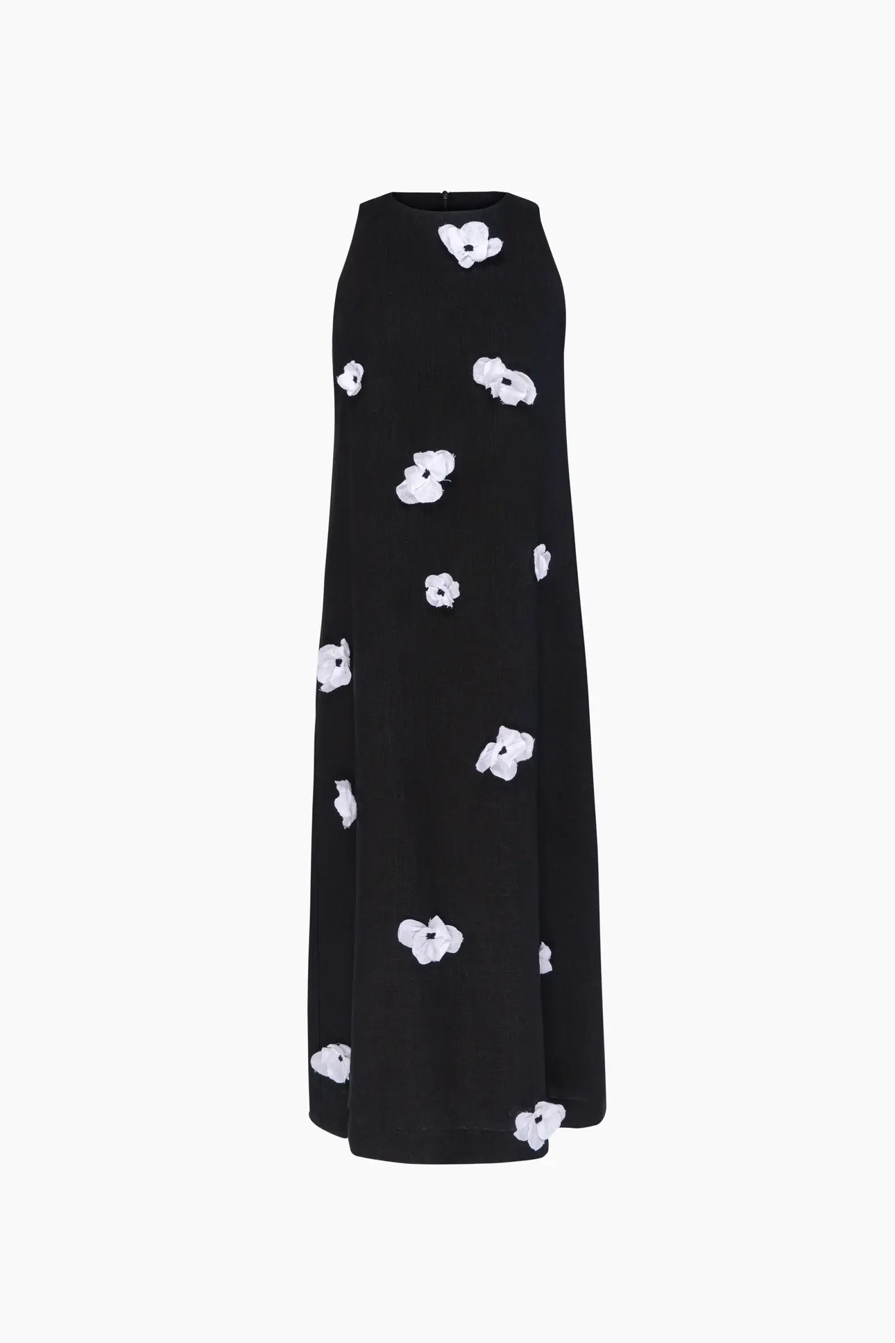 The Bloom Maxi Linen Dress in Black