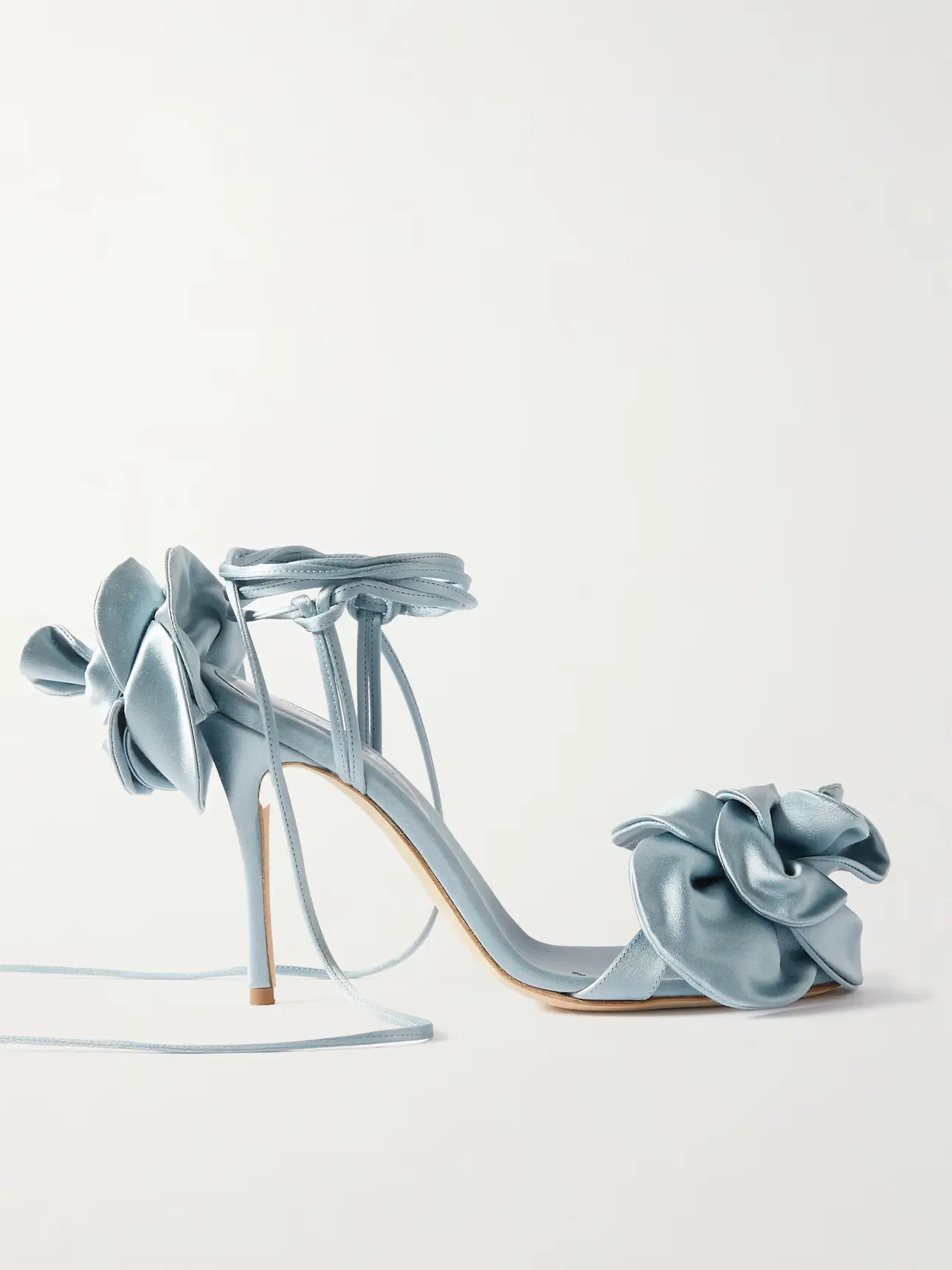 MAGDA BUTRYM Appliquéd satin sandals | NET-A-PORTER