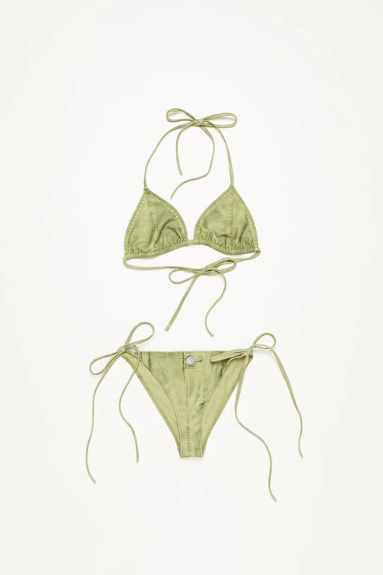 Printed two-piece swimwear - Sage green