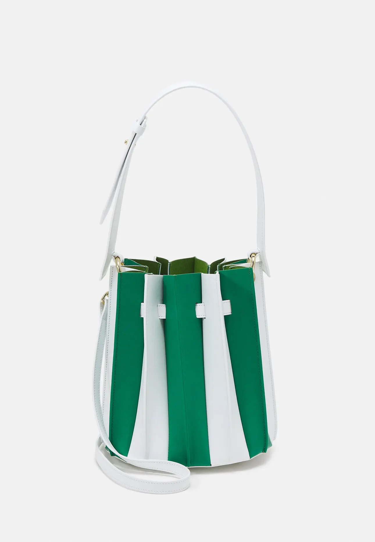 Sara Battaglia PLISSÉ BUCKET  - Handbag - green stripes/green - Zalando