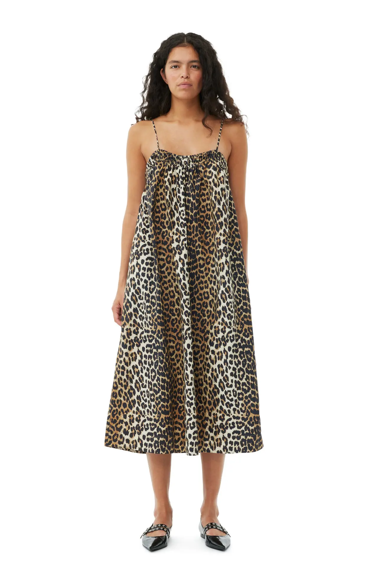 Leopard Leopard Midi Strap Dress | GANNI IT