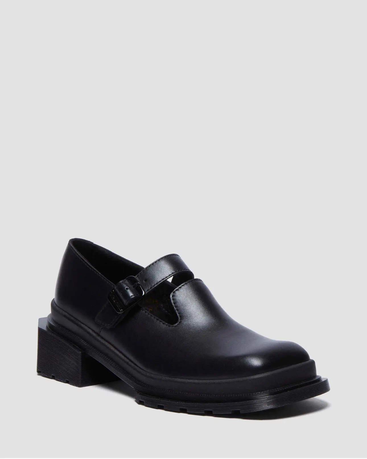 Maybole Square Toe Leather Mary Jane Shoes in Black | Dr. Martens