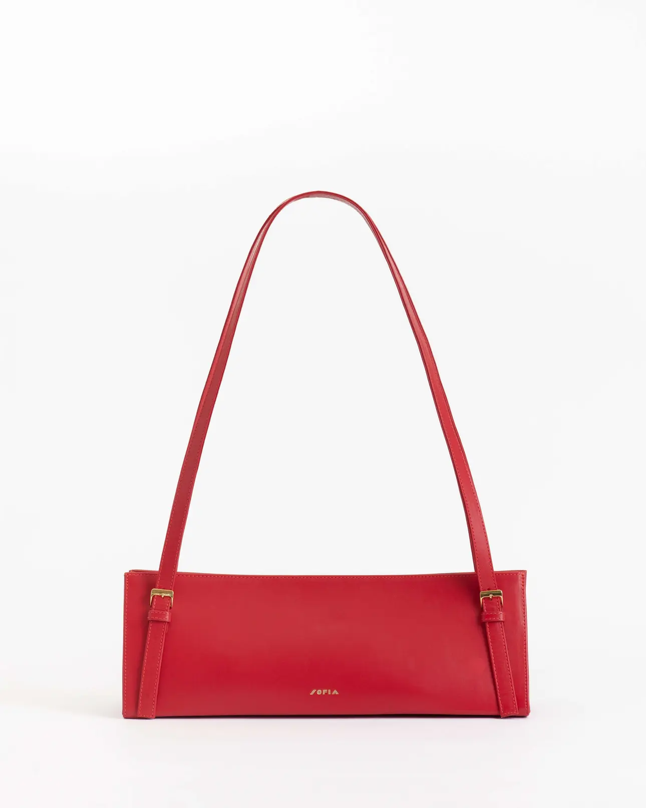 La Riviera Red - Borsa in pelle rossa con manico e tracolla