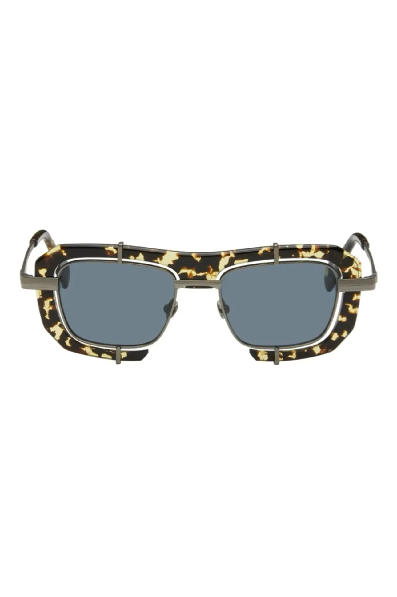 JW Anderson - Tortoiseshell & Gunmetal Geometric Sunglasses