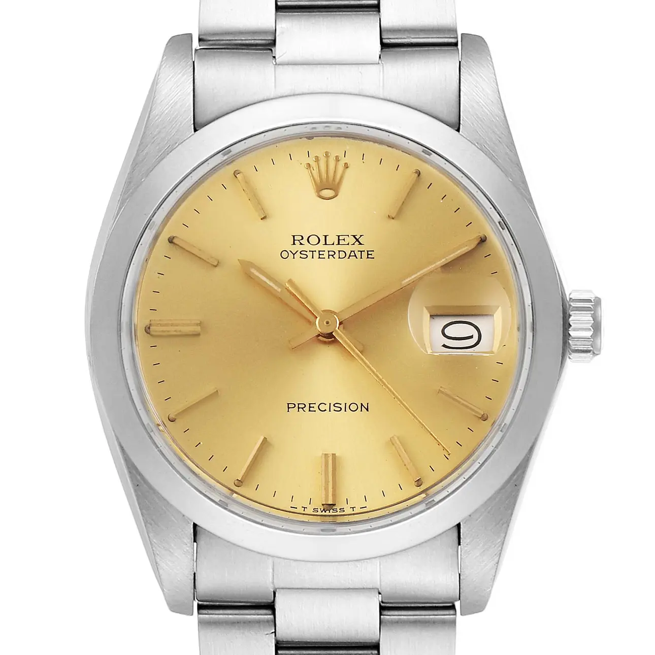 Rolex OysterDate Precision Steel Vintage Mens Watch 6694