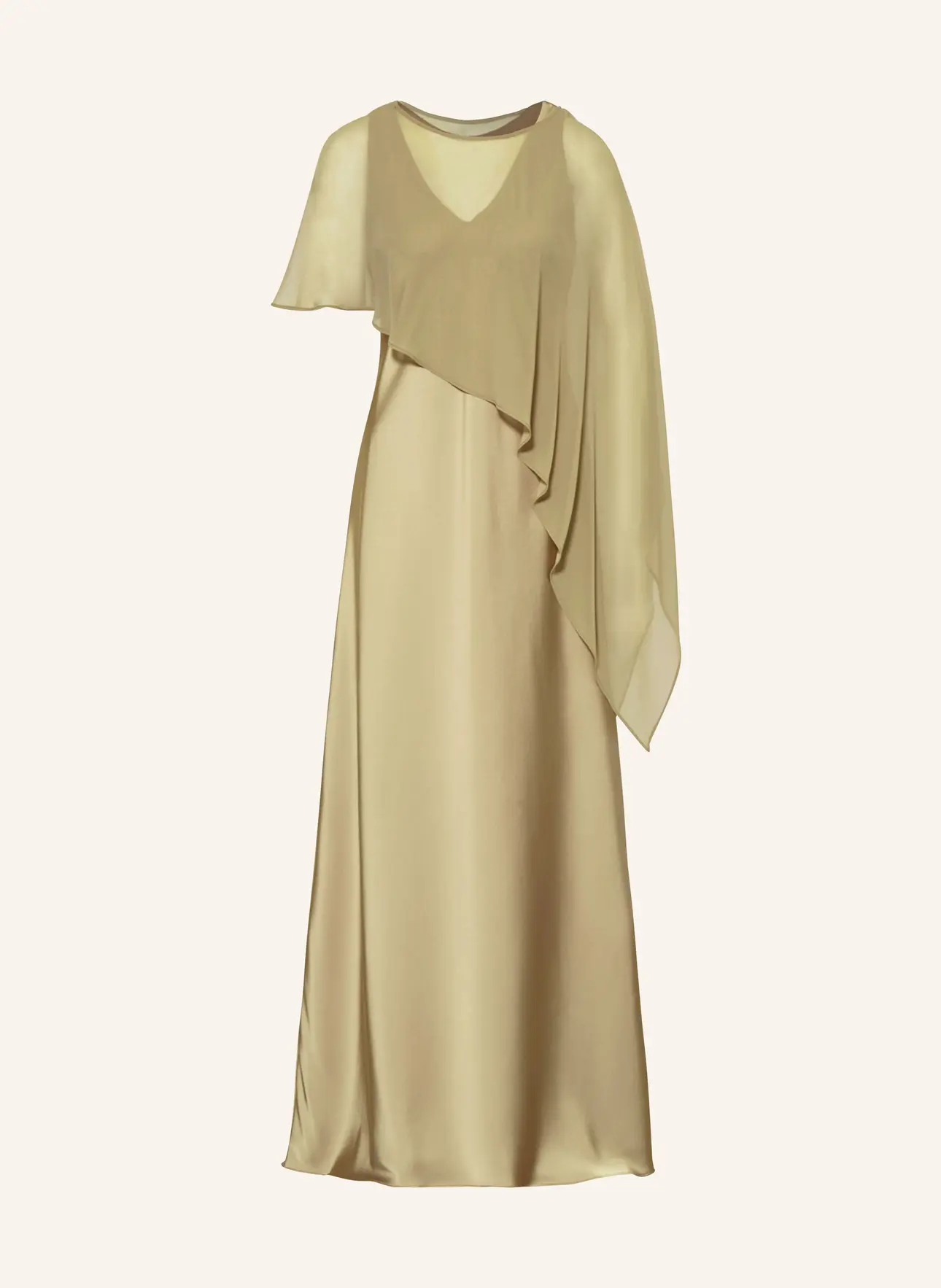 V by Vera Mont Satinkleid mit Cape in oliv